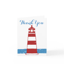 Nautical Blue Vielen Dank Red & White Lighthouse S