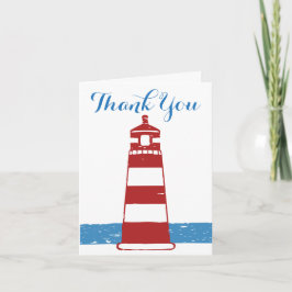 Nautical Blue Vielen Dank Red & White Lighthouse S Dankeskarte