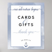 #Nautical Blue #Watercolor Cards & Gifts Wedding Poster (Vorne)