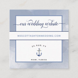 #Nautical Blue Watercolor Event Wedding Website Begleitkarte
