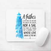 Nautical Blue Watercolor Mousepad für Vater (Mit Mouse)