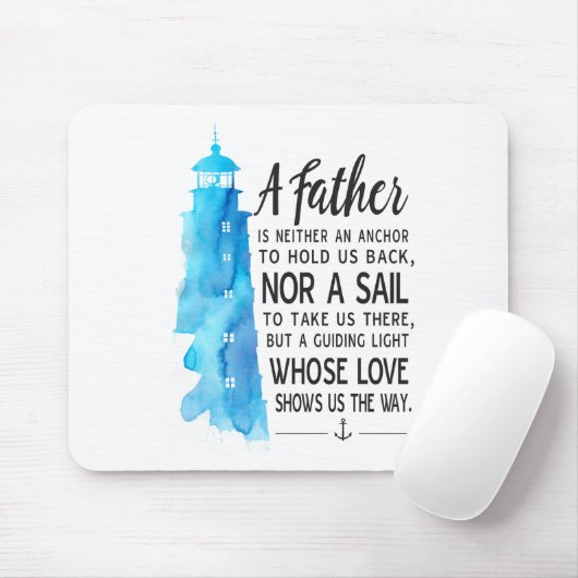 Nautical Blue Watercolor Mousepad für Vater (Mit Mouse)