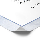 #Nautical Blue Watercolor #Unplugged Wedding Sign Poster (Ecke)