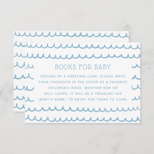 Nautical Blue Waves | Bücher für Baby Boy Dusche Begleitkarte (Vorne/Hinten)