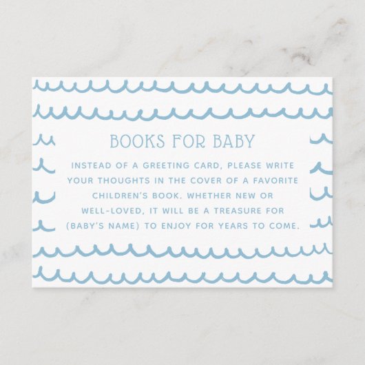 Nautical Blue Waves | Bücher für Baby Boy Dusche Begleitkarte (Vorderseite)