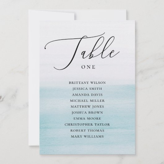 Nautical Blue Wedding Seating Chart. Eleganter Oze Einladung (Vorderseite)