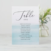 Nautical Blue Wedding Seating Chart. Eleganter Oze Einladung (Stehend Vorderseite)