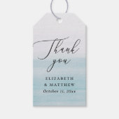 Nautical Blue Wedding Vielen Dank | Elegante Küste Geschenkanhänger (Vorderseite)