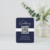 Nautical Blue Wedding Website QR Code Foto UAWG Begleitkarte (Stehend Vorderseite)