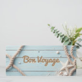 Nautical Blue Wood Rope Starfish Segeln Karte (Stehend Vorderseite)