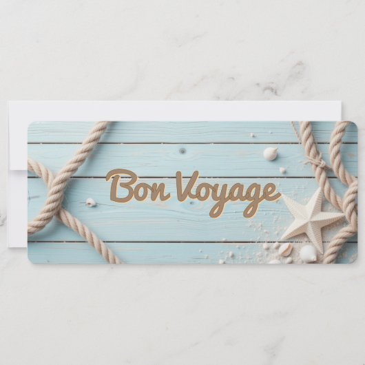 Nautical Blue Wood Rope Starfish Segeln Karte (Vorderseite)