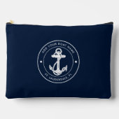 Nautical Boat Anchor and Name Custom Cruise Zubehörtasche (Vorderseite)