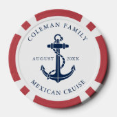 Nautical Boat Anchor Family Ocean Cruise Custom Pokerchips (Rückseite)