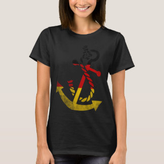 Nautical boat anchor German Germany Flag ocean Fis T-Shirt