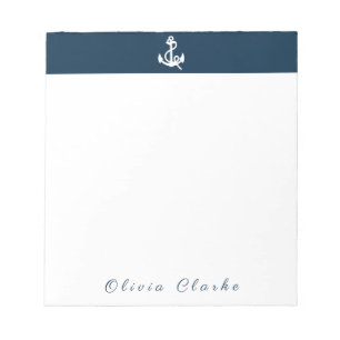 Nautical Boat Anchor Stilftiges Skript Notizblock