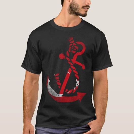 Nautical boat anchor Turkey Turkish flag ocean Fis T-Shirt (Vorderseite)