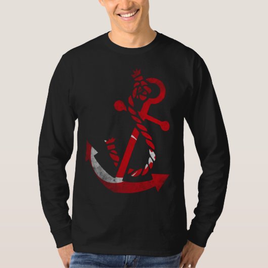 Nautical boat anchor Turkey Turkish flag ocean Fis T-Shirt (Vorderseite)