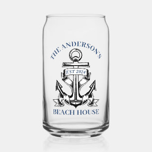 Nautical Boat Beach House Anchor Familienname Est Dosenglas