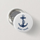 Nautical Boat Name Anchor Cruise Trip Custom Button (Vorne & Hinten)
