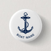 Nautical Boat Name Anchor Cruise Trip Custom Button (Vorderseite)