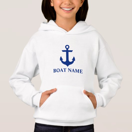Nautical Boat Name Anchor Girls Hoodie (Vorderseite)