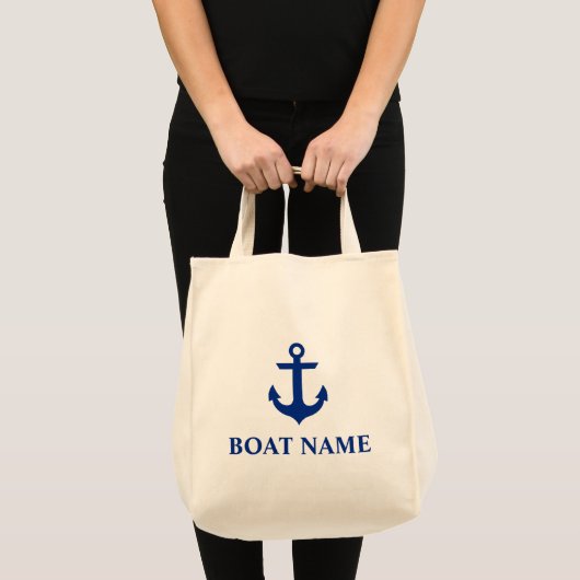 Nautical Boat Name Anchor Lebensmittelgeschäft Tragetasche (Vorderseite (Produkt))