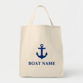 Nautical Boat Name Anchor Lebensmittelgeschäft Tragetasche (Vorne)