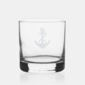 Nautical Boat Name Navy Blue Anchor Custom Whiskyglas (Rückseite)