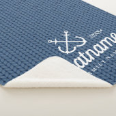 Nautical Boat Name Navy Blue Knittern Muster Sherpadecke (3/4)