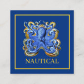 Nautical Boat Octopus Personal Marine  Quadratische Visitenkarte (Vorderseite)