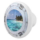 Nautical Boat Porthole Tropical Beach Ocean Keramikknauf (Rechts)