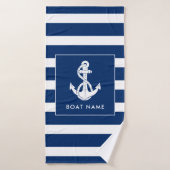 Nautical Boat Swag White Anchor Custom Badehandtuch (Badehandtuch)