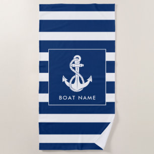 Nautical Boat Swag White Anchor Custom Strandtuch