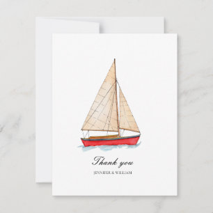 Nautical Boat Wedding Dankeschön Card Dankeskarte