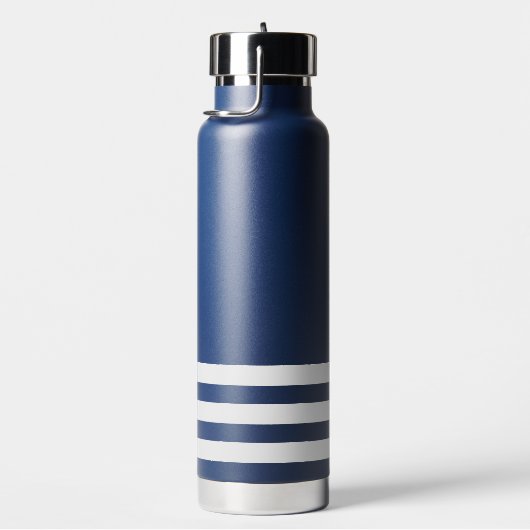 Nautical Boat Wheel Nave Blue Personalisiert Trinkflasche (rechts)