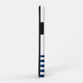 Nautical Boat Wheel, Navy Blue Streifen Case-Mate iPhone Hülle (Hinten/Rechts)