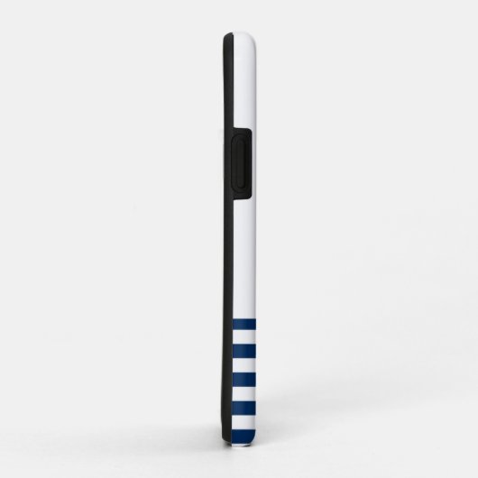 Nautical Boat Wheel, Navy Blue Streifen Case-Mate iPhone Hülle (Hinten/Rechts)