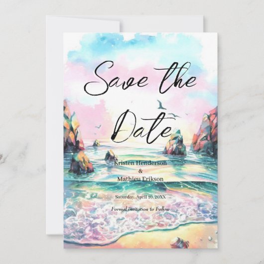 Nautical Boho Beach Wedding Save The Date (Vorderseite)