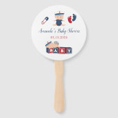 Nautical Boy Baby Dusche Gefallen Fächer (Vorderseite)