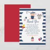 Nautical Boy Baby Dusche Vielen Dank Dankeskarte (Vorne/Hinten)