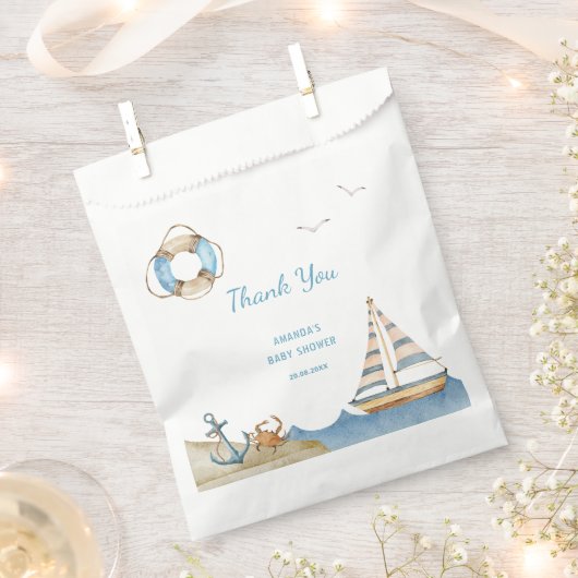Nautical Boy Baby Dusche Vielen Dank Geschenktütchen (Ausgeschnitten)