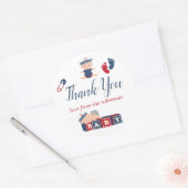 Nautical Boy Baby Dusche Vielen Dank Runder Aufkleber (Umschlag)