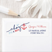 Nautical Boy Baby Shower Ahoy Rücksendeadresse (Insitu)