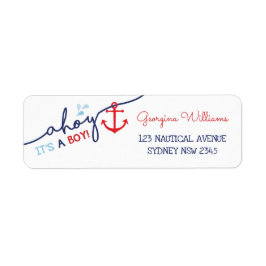 Nautical Boy Baby Shower Ahoy Rücksendeadresse