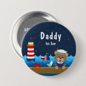 Nautical Boy Bären rot und Navy Daddy zu sein Button (Vorne & Hinten)