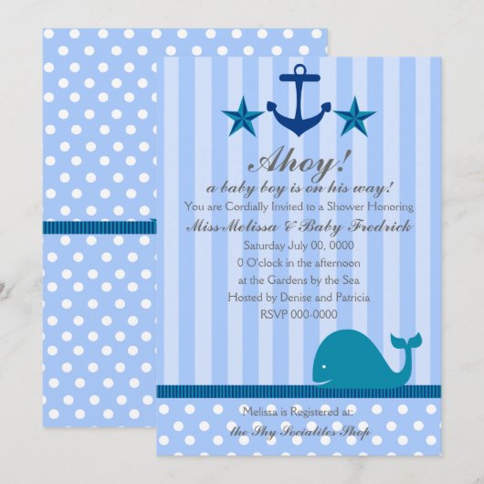 Nautical Boy Einladung (Vorne/Hinten)