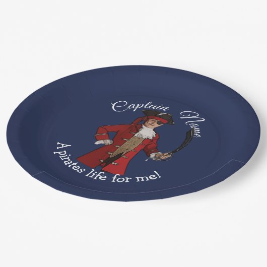 Nautical Boy Pirate Pappteller (Schrägansicht)