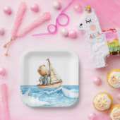 Nautical Boy Sailor Teddy Bears Baby Dusche Pappteller (Party)