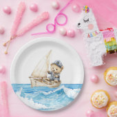 Nautical Boy Sailor Teddy Bears Baby Dusche Pappteller (Party)