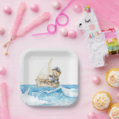 Nautical Boy Sailor Teddy Bears Baby Dusche Pappteller (Party)